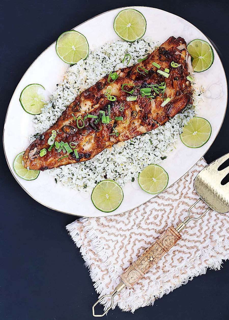 Serrano Miso Glazed Black Cod with Lime Cilantro Rice