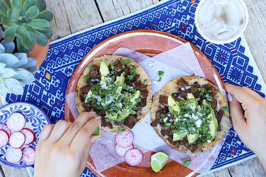 Grilled Steak and Cheese Tostadas - Vampiros de Carne Asada